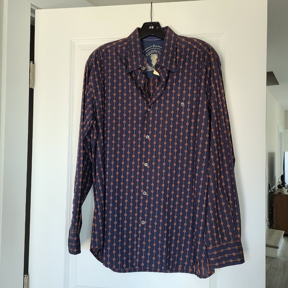 Men's Long Sleeve Tommy Bahama Shirt, Button Up, Turbo Charged, Medium, New